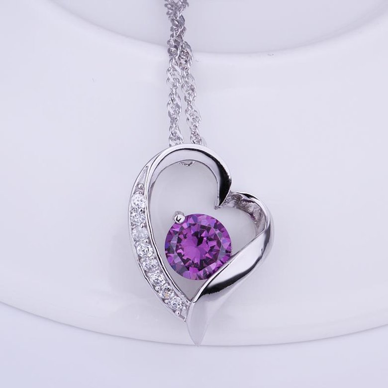 Wholesale Trendy Platinum Heart CZ Pendants TGSPN595 2