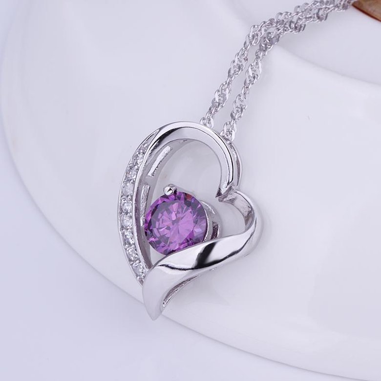 Wholesale Trendy Platinum Heart CZ Pendants TGSPN595 3