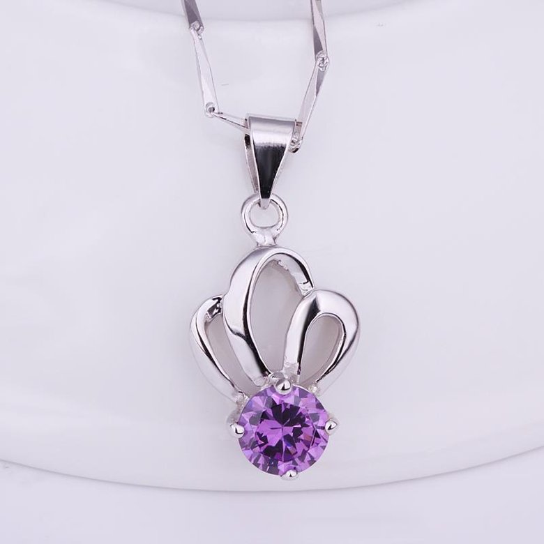 Wholesale Romantic Platinum Round CZ Pendants TGSPN604 1