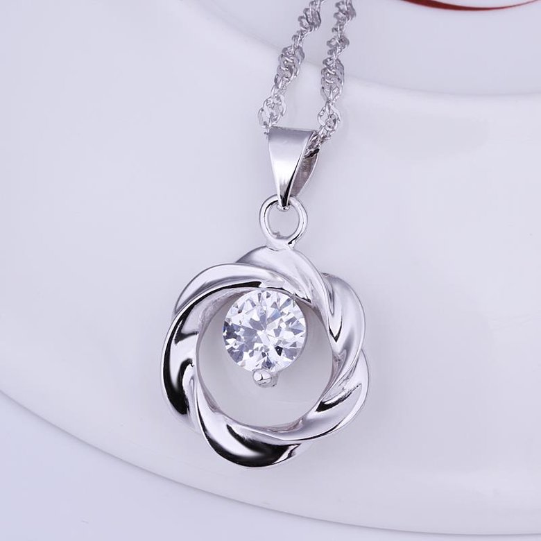 Wholesale Romantic Platinum Round CZ Pendants TGSPN608 0