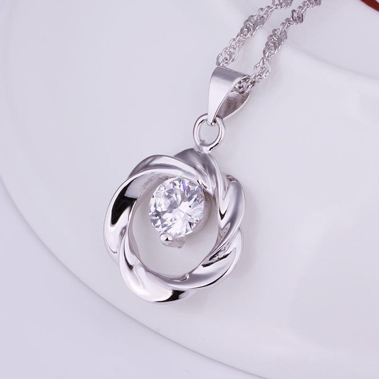 Wholesale Romantic Platinum Round CZ Pendants TGSPN608 1