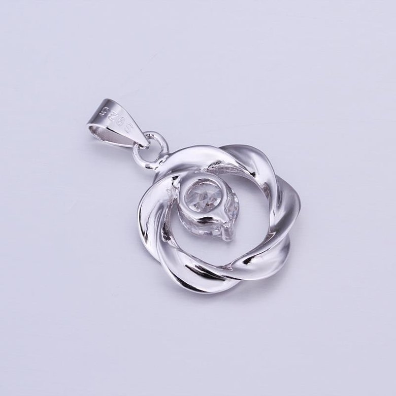 Wholesale Romantic Platinum Round CZ Pendants TGSPN608 3