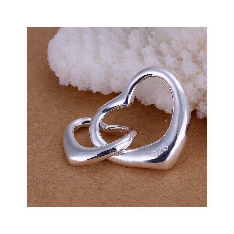Wholesale Romantic Silver Heart Pendants TGSPP003 0