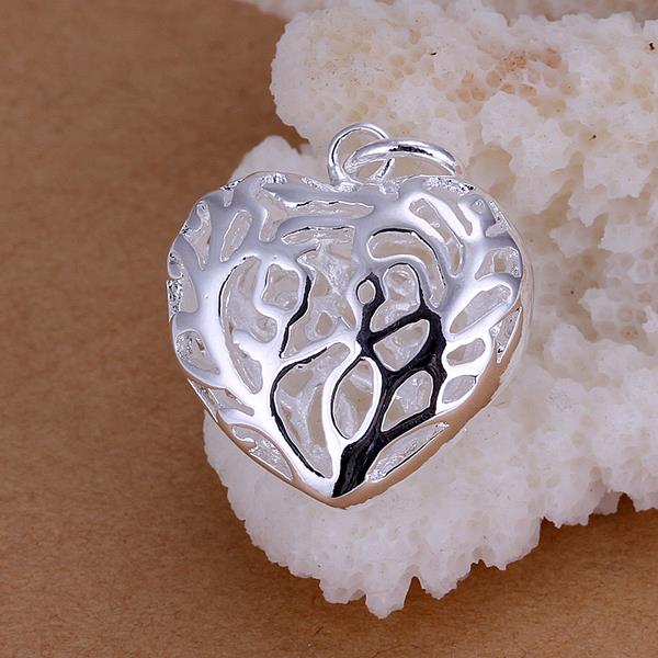 Wholesale Romantic Silver Heart Pendants TGSPP005 0