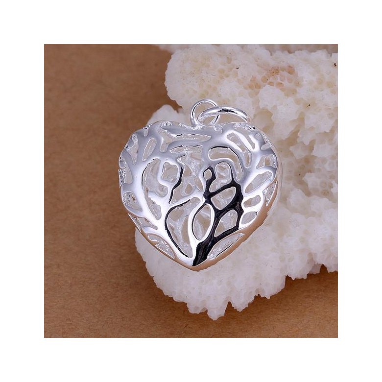 Wholesale Romantic Silver Heart Pendants TGSPP005 0