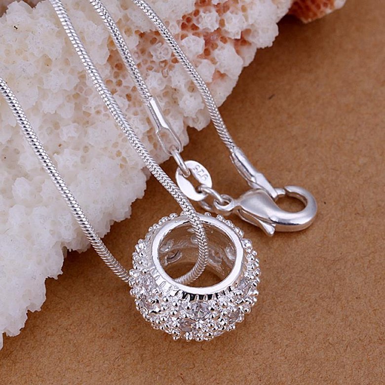 Wholesale Trendy Silver Round CZ Pendants TGSPP014 0