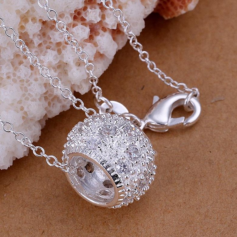 Wholesale Trendy Silver Round CZ Pendants TGSPP014 1