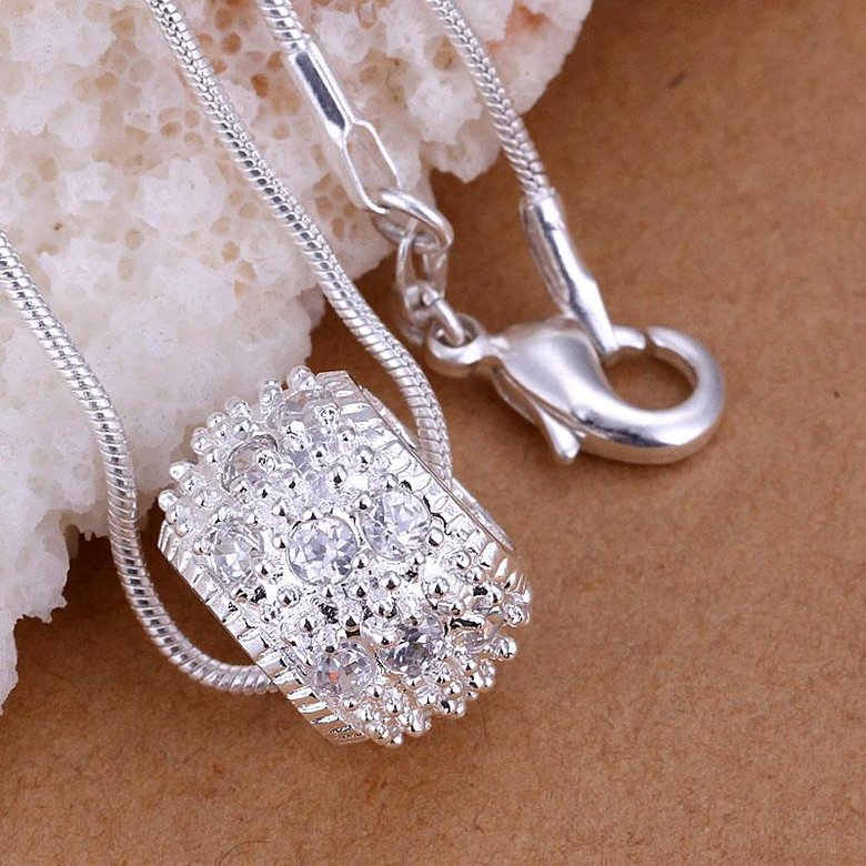 Wholesale Trendy Silver Round CZ Pendants TGSPP014 3