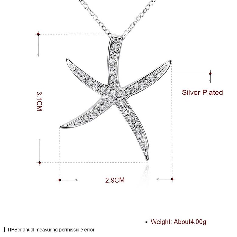 Wholesale Romantic Silver Star CZ Pendants TGSPP017 1
