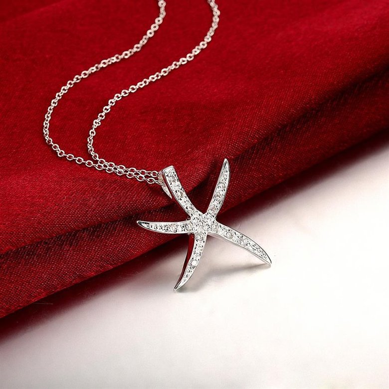 Wholesale Romantic Silver Star CZ Pendants TGSPP017 3