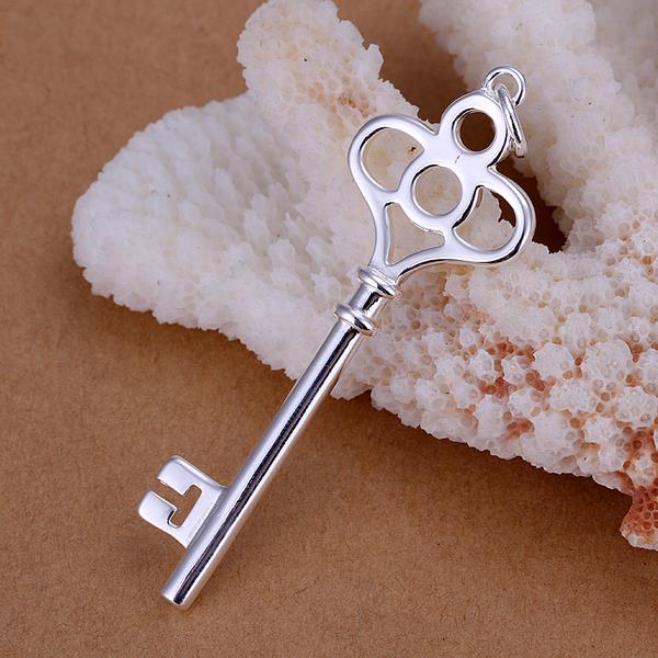 Wholesale Romantic Silver Key Pendants TGSPP038 1