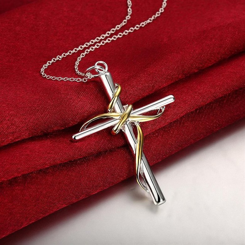 Wholesale Romantic Silver Cross Pendants TGSPP047 0