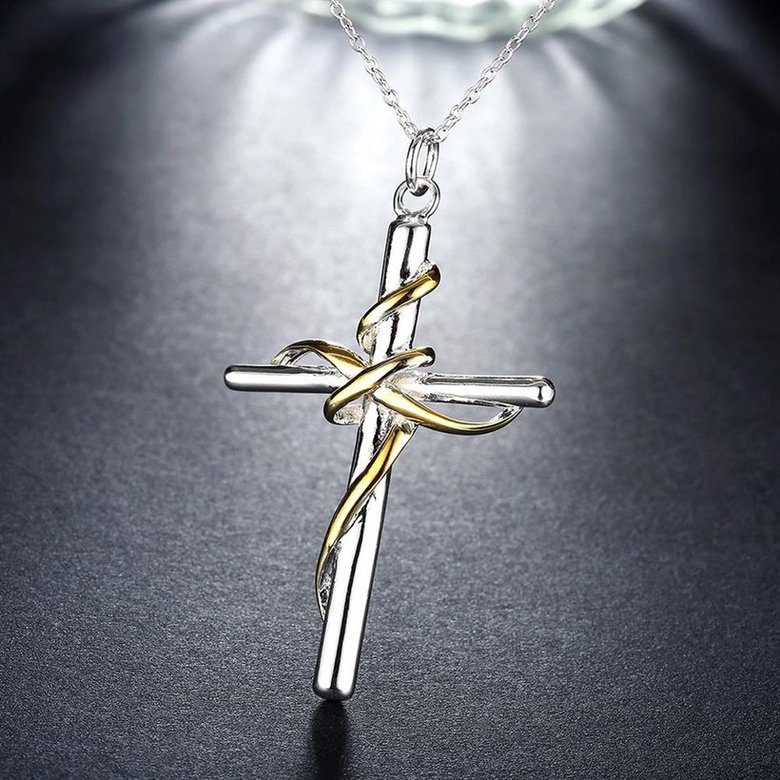 Wholesale Romantic Silver Cross Pendants TGSPP047 1