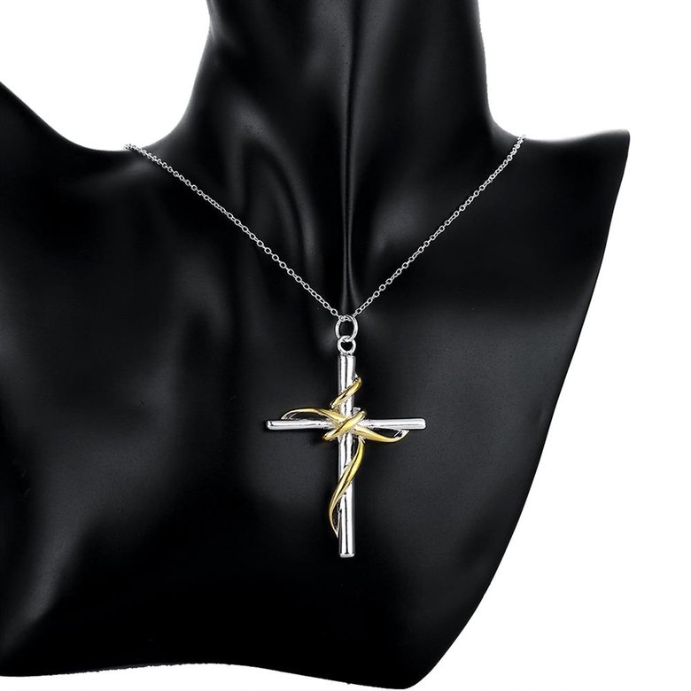 Wholesale Romantic Silver Cross Pendants TGSPP047 2