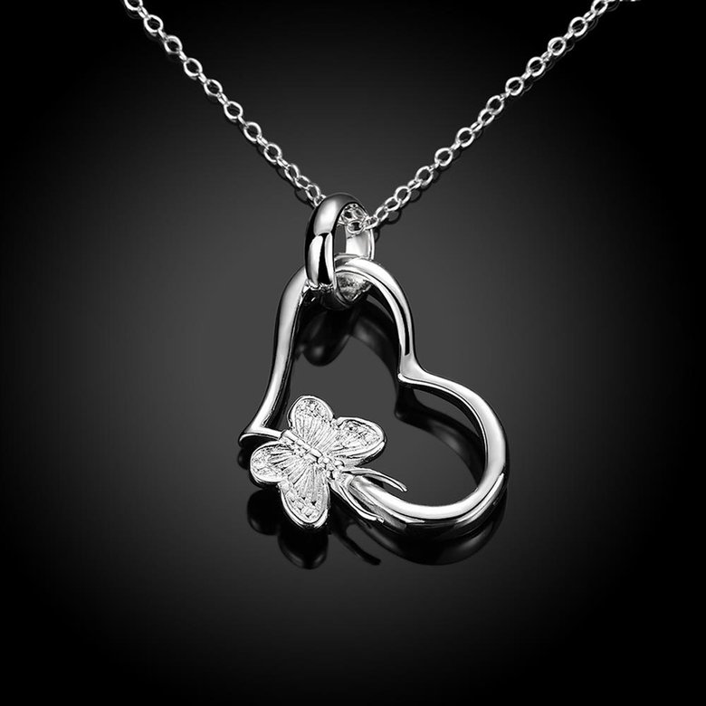 Wholesale Romantic Silver Heart Pendants TGSPP049 2