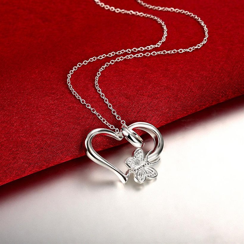 Wholesale Romantic Silver Heart Pendants TGSPP049 3