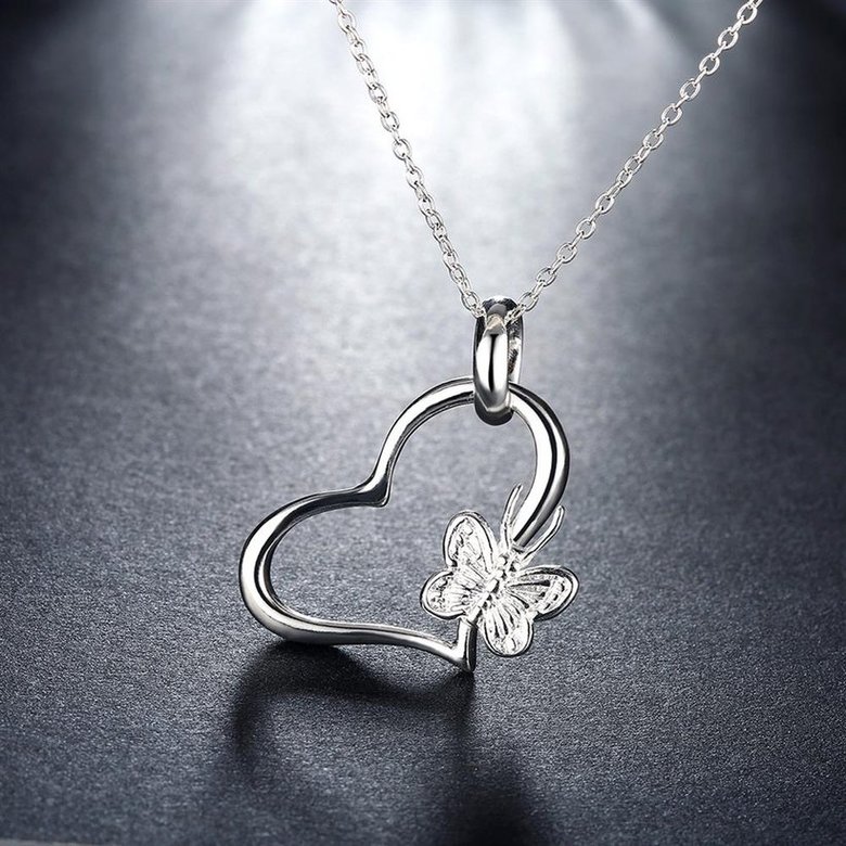 Wholesale Romantic Silver Heart Pendants TGSPP049 4