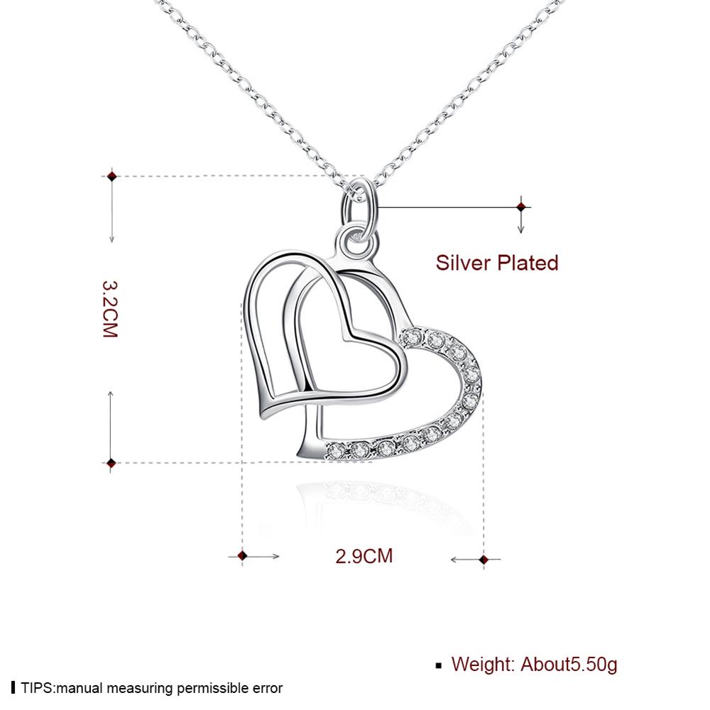 Wholesale Romantic Silver Heart CZ Pendants TGSPP050 4