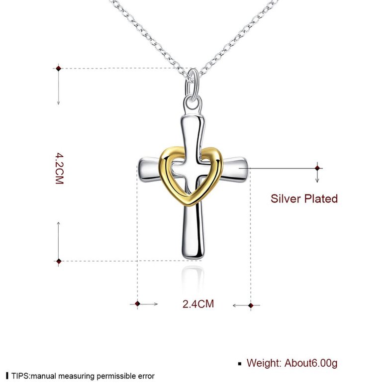 Wholesale Romantic Silver Cross Pendants TGSPP052 1