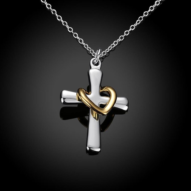 Wholesale Romantic Silver Cross Pendants TGSPP052 2