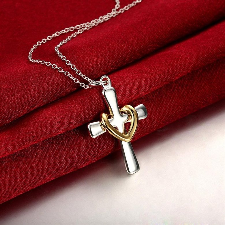 Wholesale Romantic Silver Cross Pendants TGSPP052 3