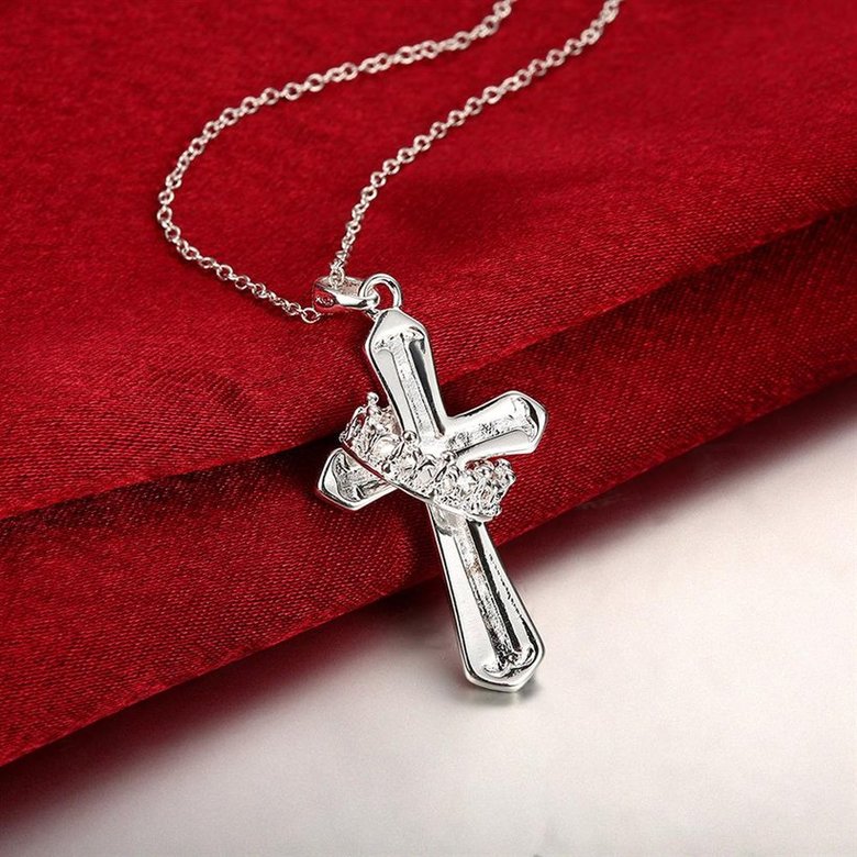 Wholesale Romantic Silver Cross Pendants TGSPP055 2