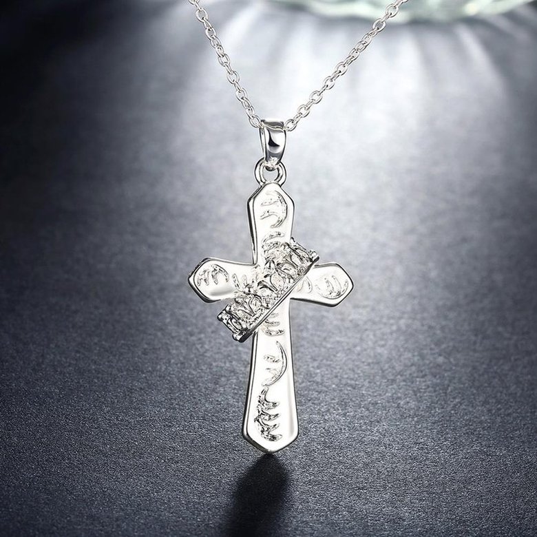 Wholesale Romantic Silver Cross Pendants TGSPP055 3