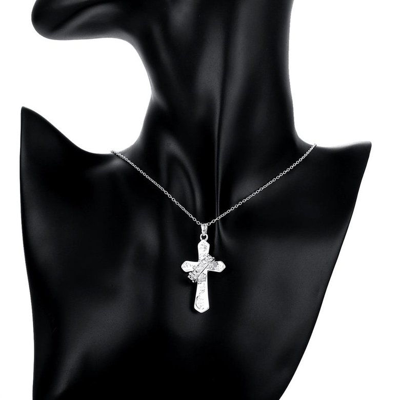 Wholesale Romantic Silver Cross Pendants TGSPP055 4