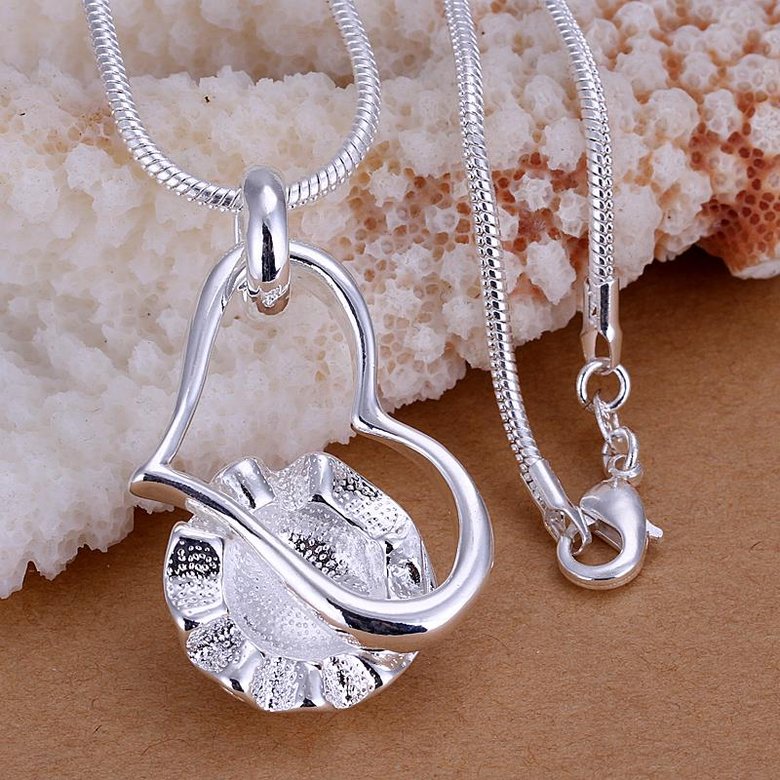 Wholesale Romantic Silver Plant Pendants TGSPP061 3