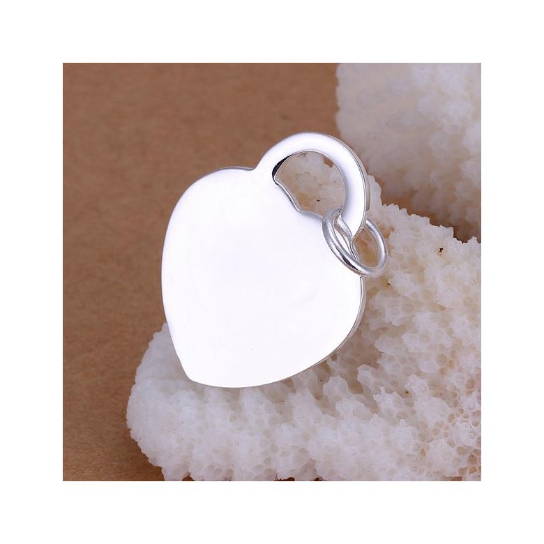 Wholesale Romantic Silver Heart Pendants TGSPP065 1