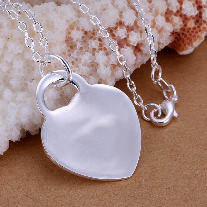 Wholesale Romantic Silver Heart Pendants TGSPP065 3