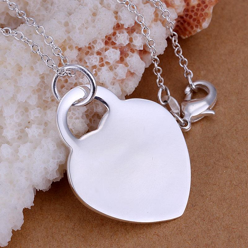 Wholesale Romantic Silver Heart Pendants TGSPP065 4