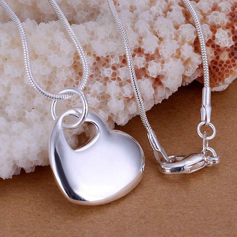 Wholesale Romantic Silver Heart Pendants TGSPP068 4