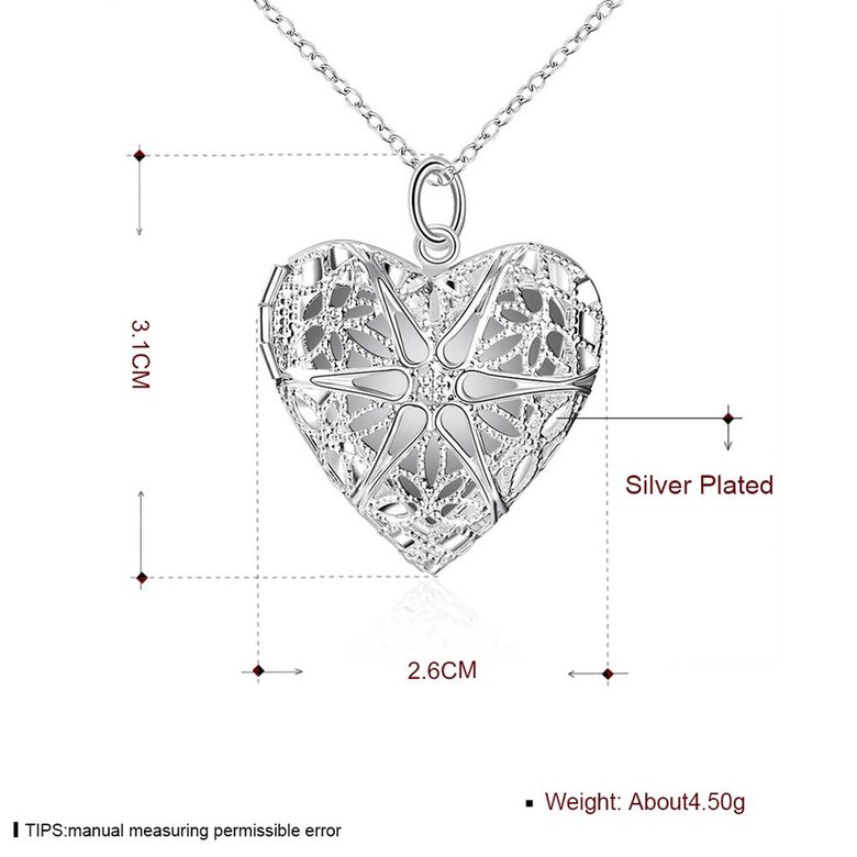 Wholesale Romantic Silver Heart Pendants TGSPP074 0