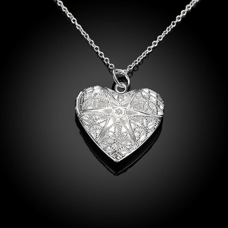 Wholesale Romantic Silver Heart Pendants TGSPP074 1