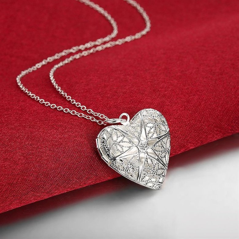 Wholesale Romantic Silver Heart Pendants TGSPP074 2
