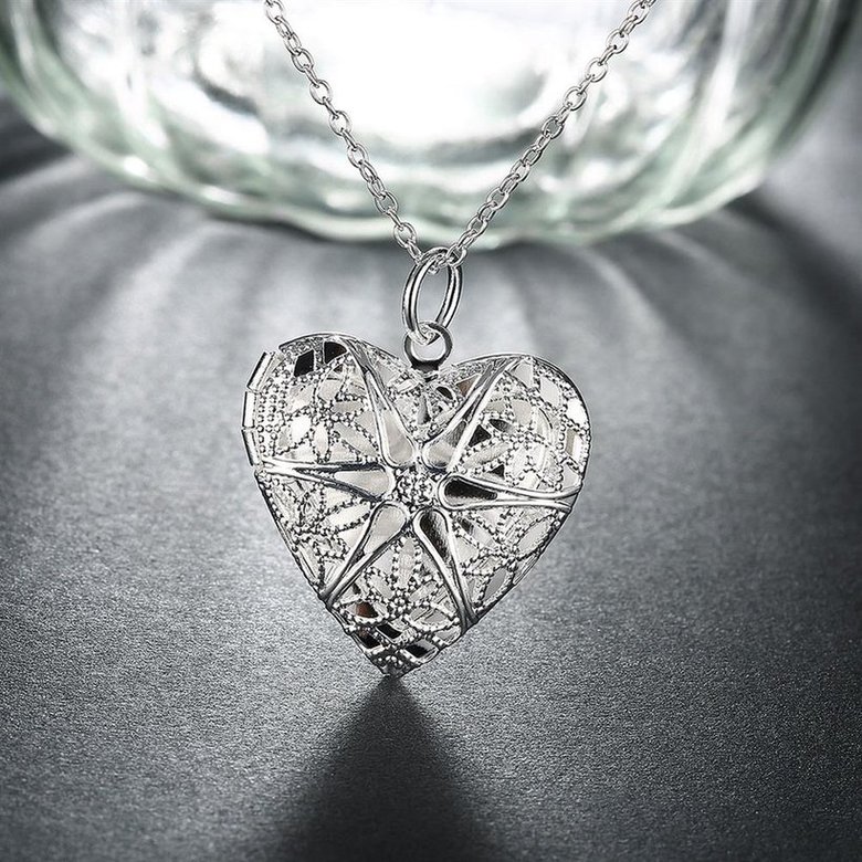 Wholesale Romantic Silver Heart Pendants TGSPP074 4