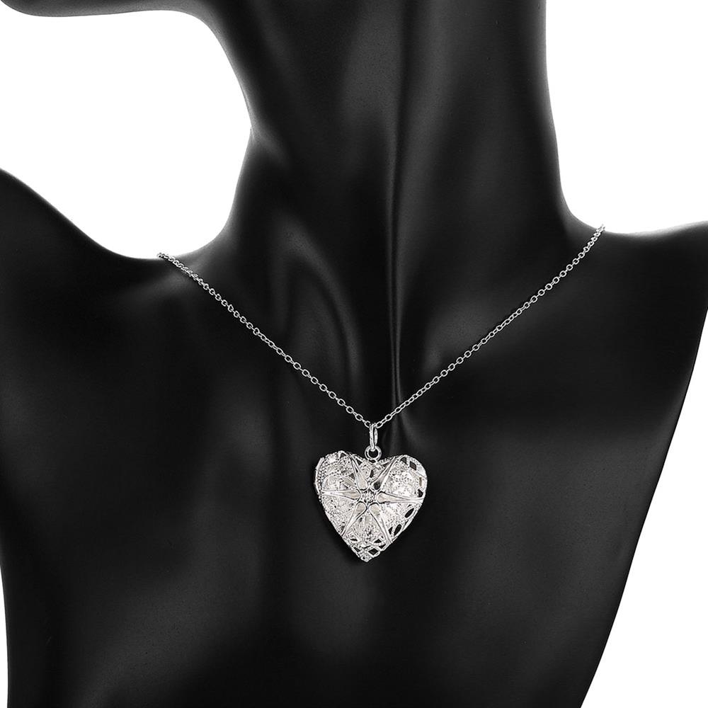 Wholesale Romantic Silver Heart Pendants TGSPP074 5