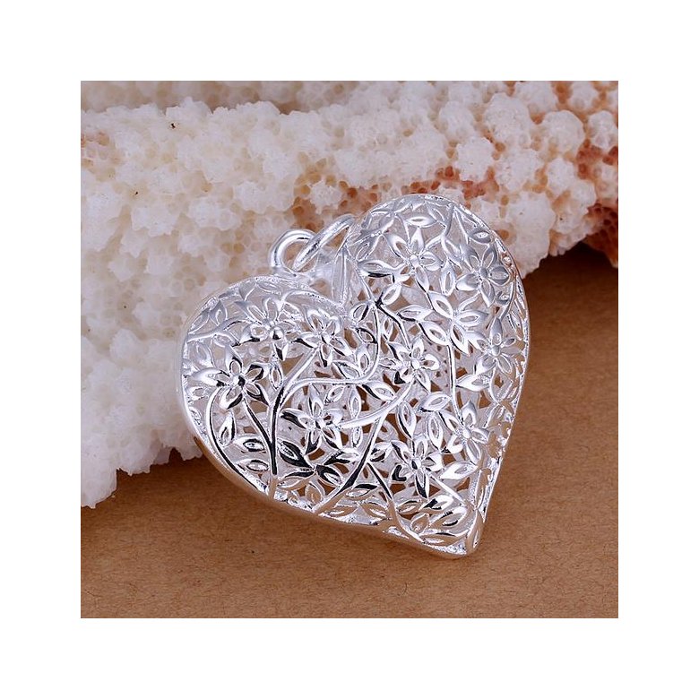 Wholesale Trendy Silver Heart Pendants TGSPP077 0