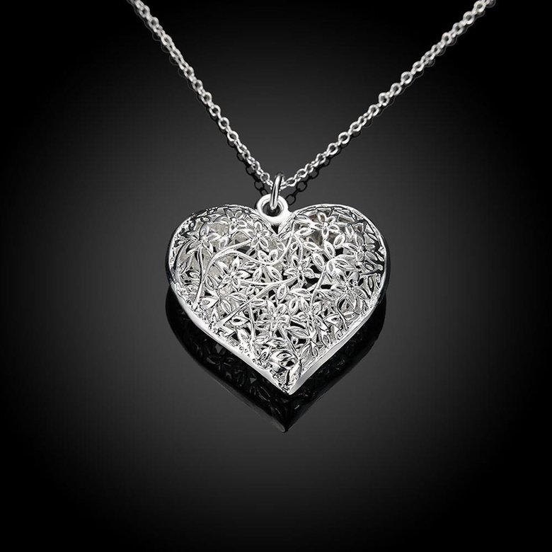 Wholesale Trendy Silver Heart Pendants TGSPP077 2