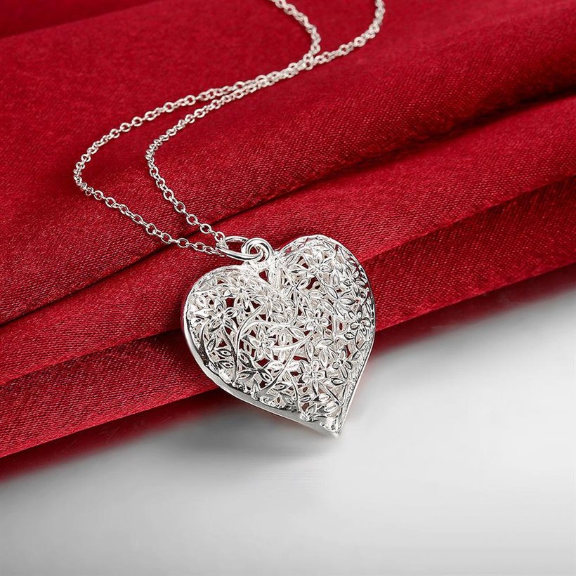Wholesale Trendy Silver Heart Pendants TGSPP077 4