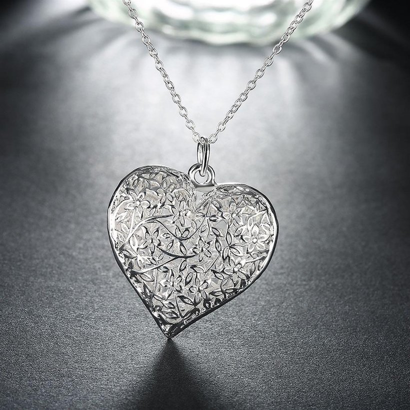 Wholesale Trendy Silver Heart Pendants TGSPP077 5