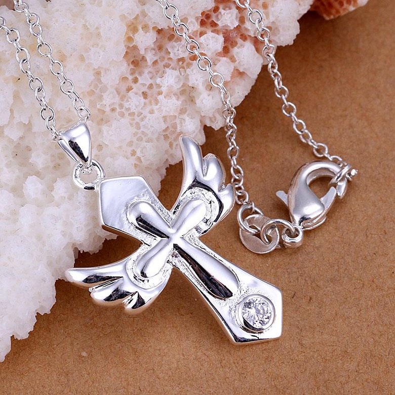 Wholesale Trendy Silver Cross CZ Pendants TGSPP080 2