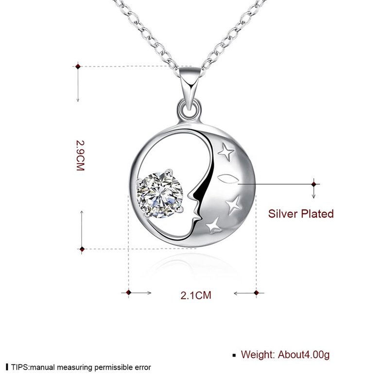 Wholesale Romantic Silver Star CZ Pendants TGSPP091 4