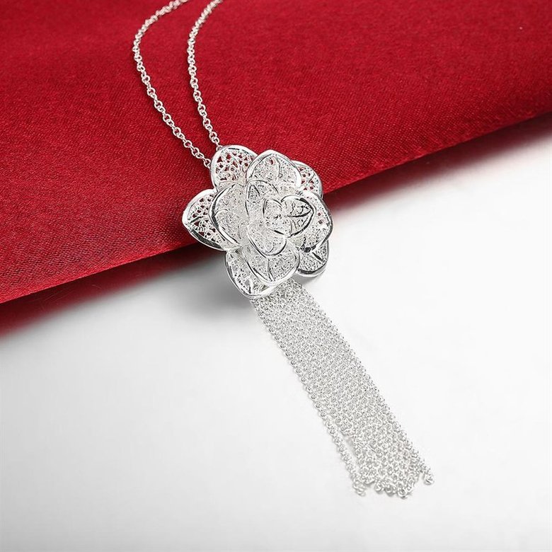 Wholesale Romantic Silver Plant Pendants TGSPP093 4