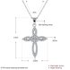 Wholesale Romantic 925 Sterling Silver Cross White CZ Necklace TGSSN125 0 small