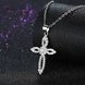 Wholesale Romantic 925 Sterling Silver Cross White CZ Necklace TGSSN125 3 small