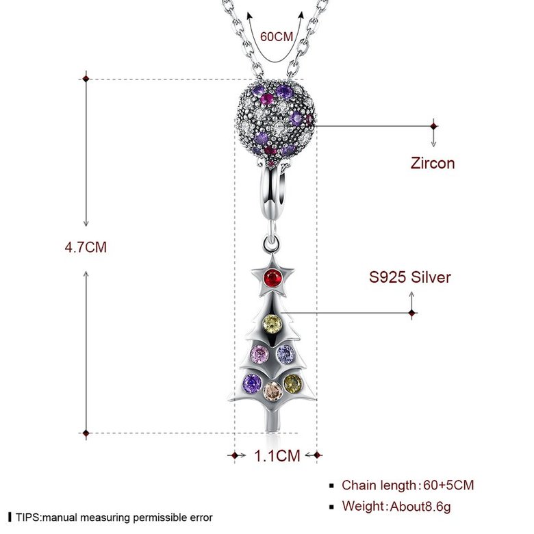 Wholesale 925 Silver Tree CZ Necklace TGSSN093 0