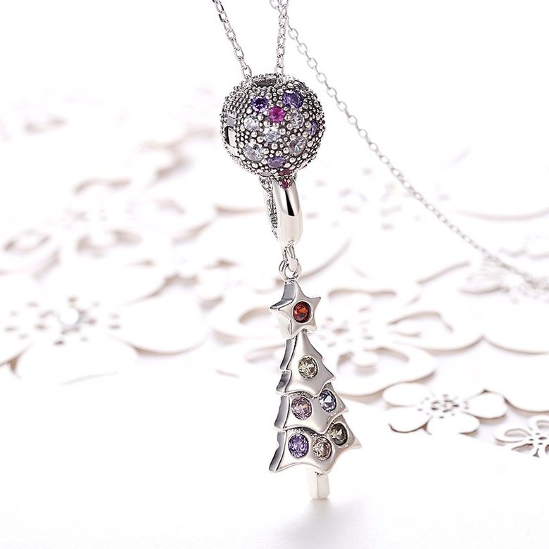 Wholesale 925 Silver Tree CZ Necklace TGSSN093 1
