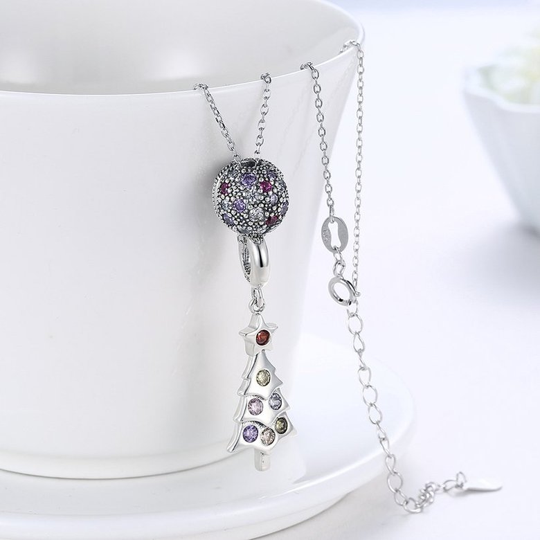 Wholesale 925 Silver Tree CZ Necklace TGSSN093 2